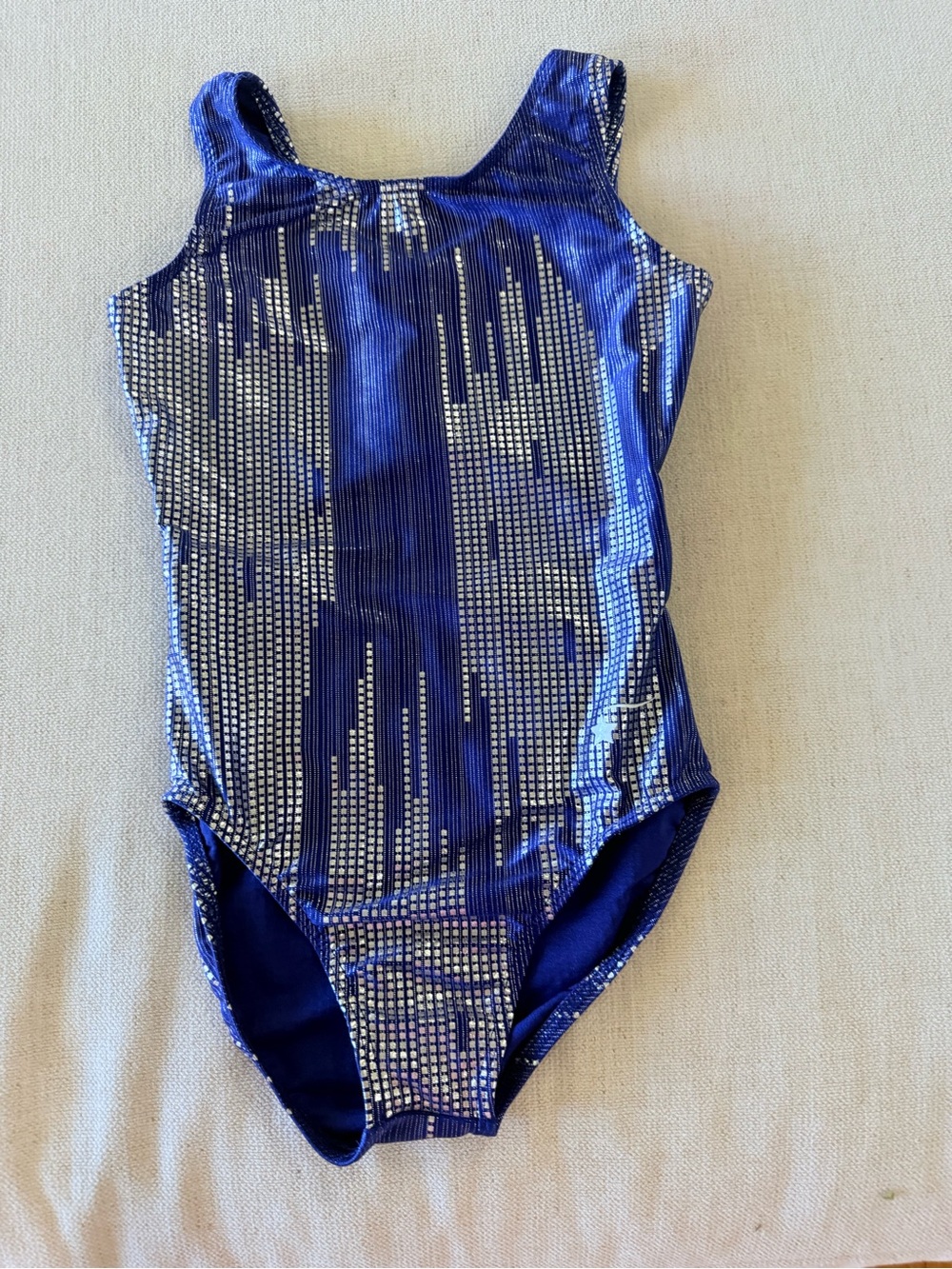 Girls Blue Metallic-Print One-Piece Bodysuit